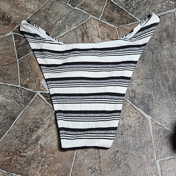 NWT Twin Striped High Rise Cheeky Bikini Bottom Sz M - Picture 10 of 10